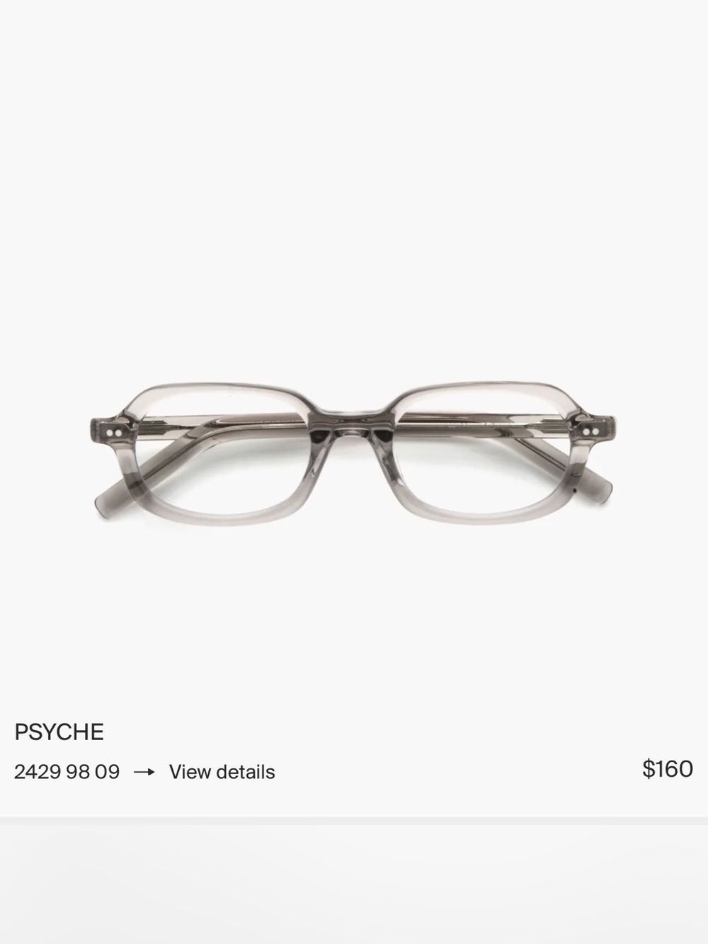 Akita Psyche Smoke Gray Rectangular Glasses
